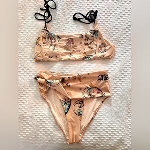 Agua Bendita tatoo print bikini set, L